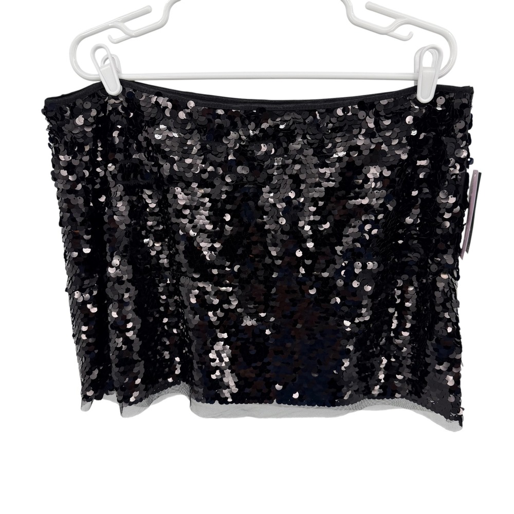 Wild Fable Sequin Skort Women Large Black Mini Party Night Out Festival Sparkly